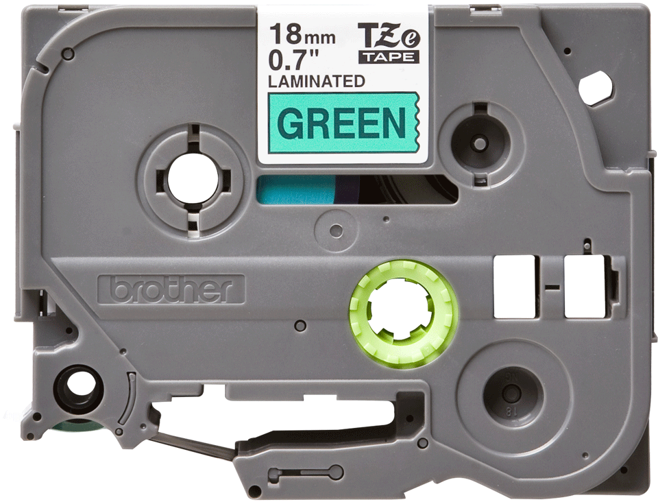 Brother TZe741 original etikettape, svart på grön, 18 mm  2